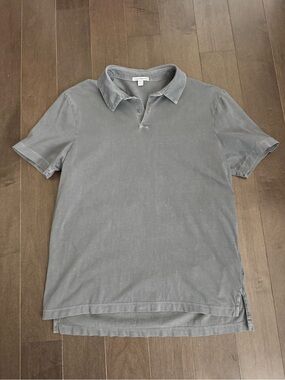 James Perse Men's Grey Polo Shirt (size 1)